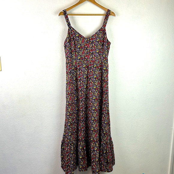 J. Crew Factory Dresses & Skirts - Euc J.Crew floral midi ruffle hem strap dress 10